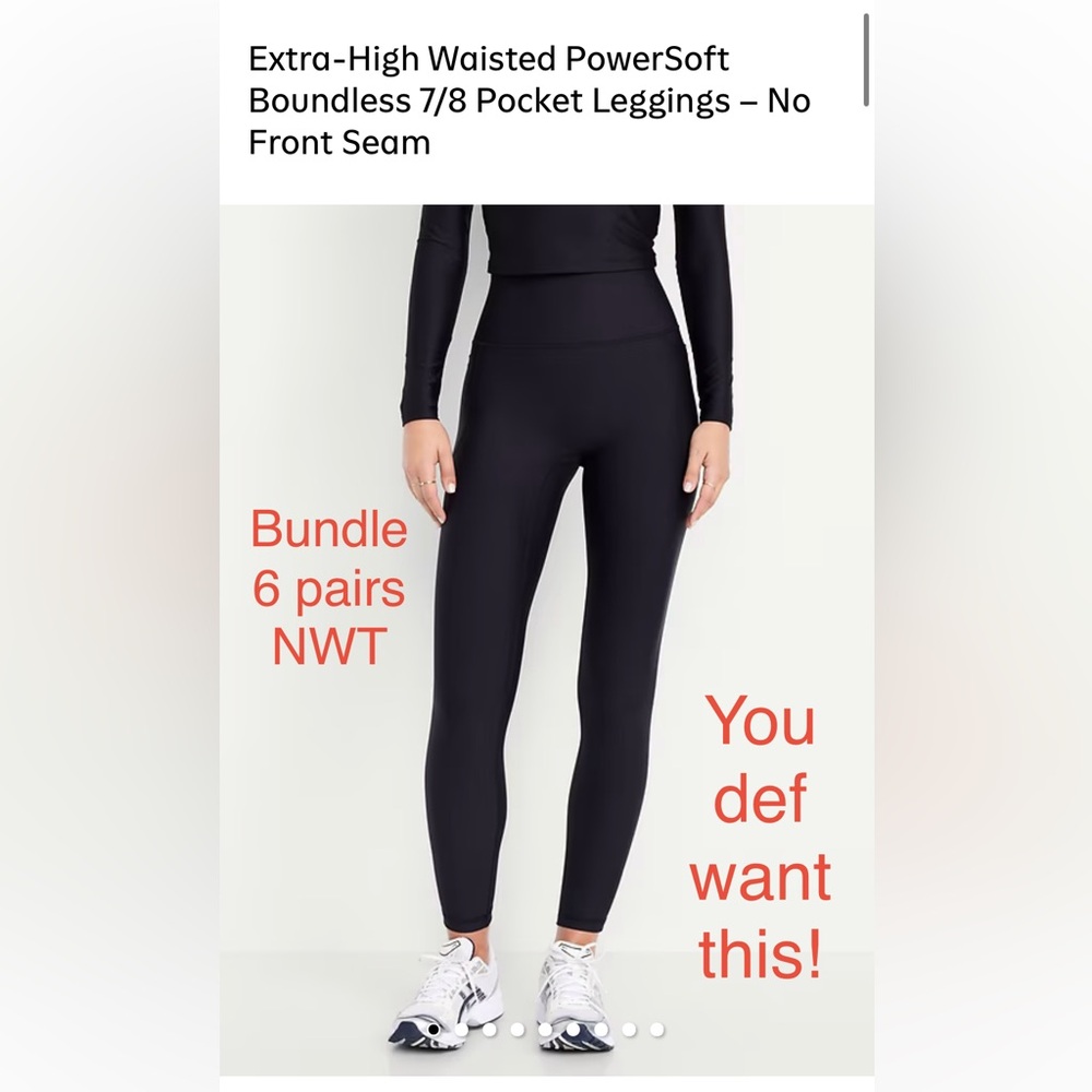 Bundle 6 pairs ✨NEW✨Extra-High Waisted 7/8 Pocket Leggings – No Front Seam